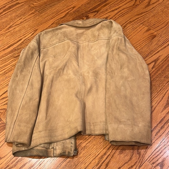 Industria Woman’s Tan Leather Jacket Size EU 42 - Picture 4 of 6